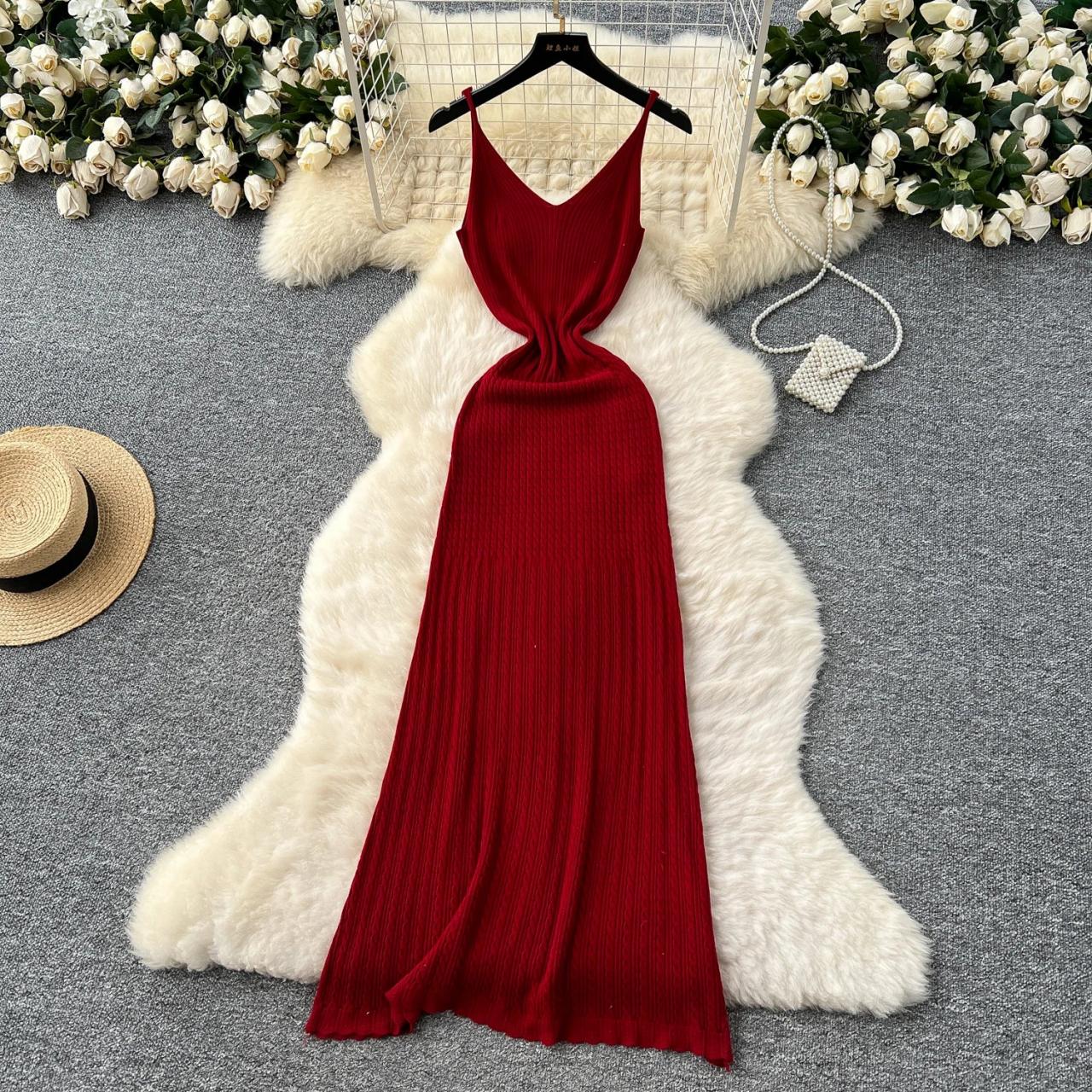 strapless open back dress PRETTYGARDEN Women's Bodycon Maxi Tube Dress Ribbed Strapless Side Sli main image 1