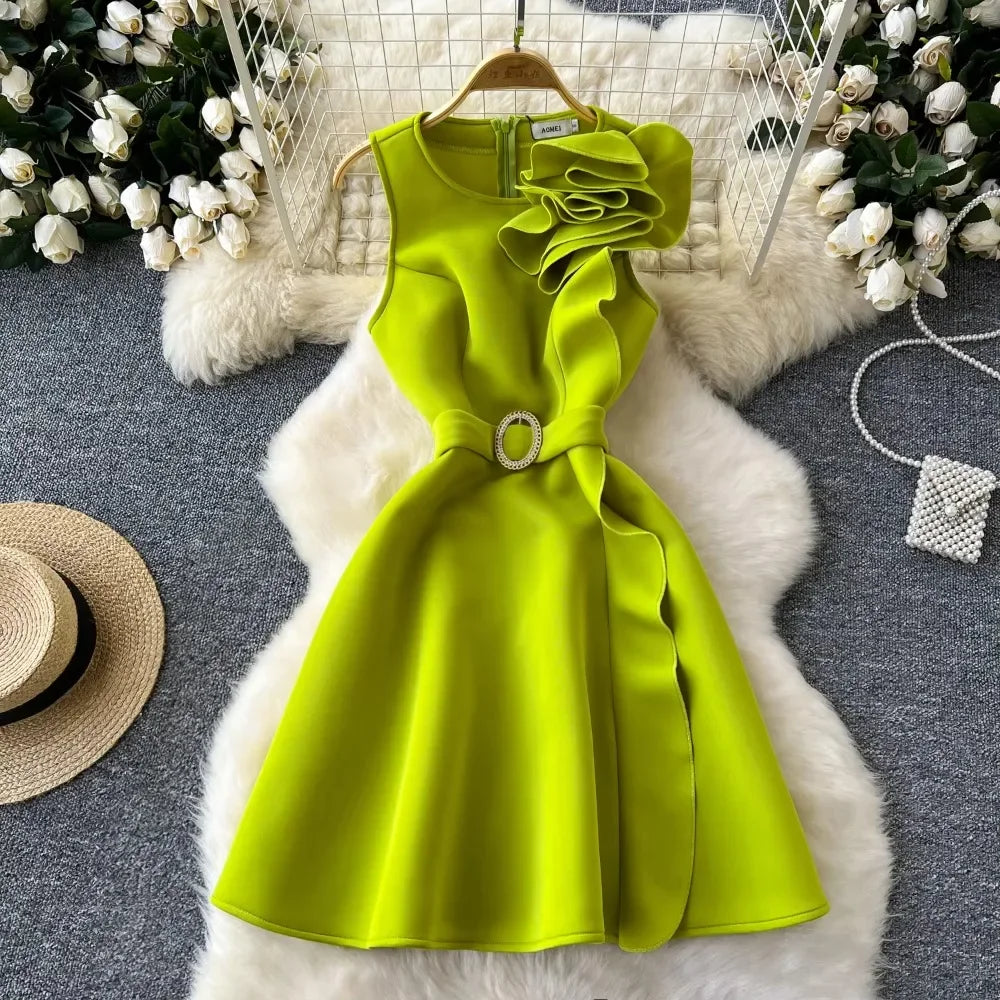 black one shoulder asymmetric dress Women's Pleated Satin Maxi Small Here in an asymmetric path_clothing A-line Silhouette Wedding Gowns Color:Desert Rose