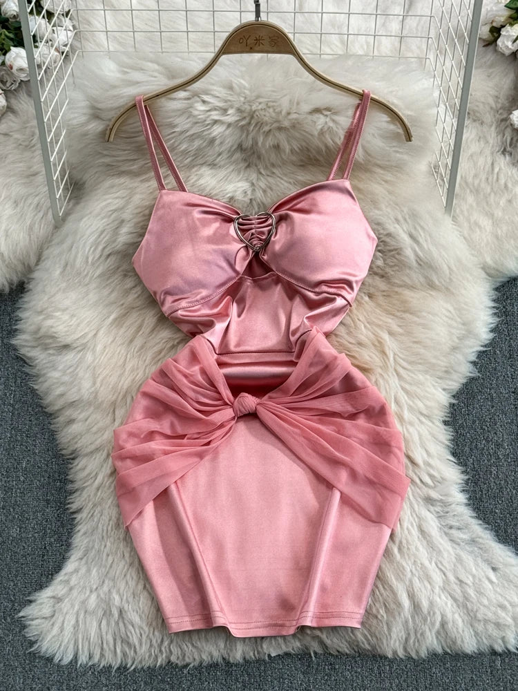 pink two piece bodycon dress Two Piece Structured Dress Hot Pink